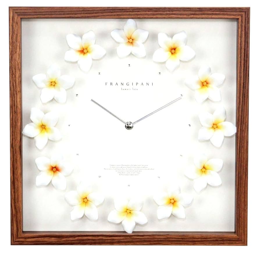 FrangiPani Clock　掛け時計　プルメリア　ピンク　ハワイアン FrangiPani Clock 掛け時計 プルメリア ピンク ハワイアン